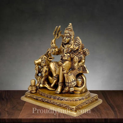 Exclusive 6.5 Brass Shiva Family Statue