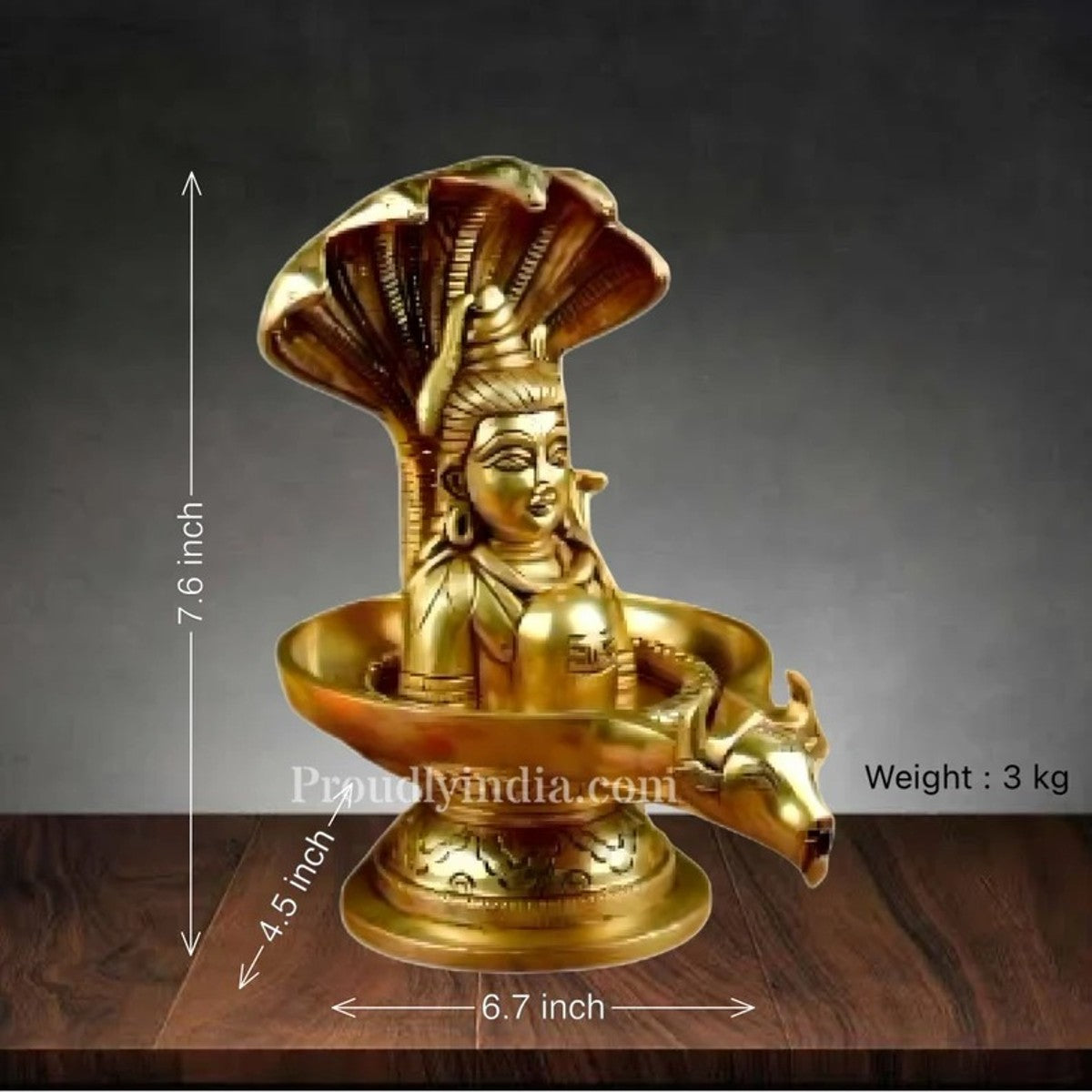Buy 7.6 Brass Shivling Idol, Sheshnag Shiv Ji Om Namah Shivaya