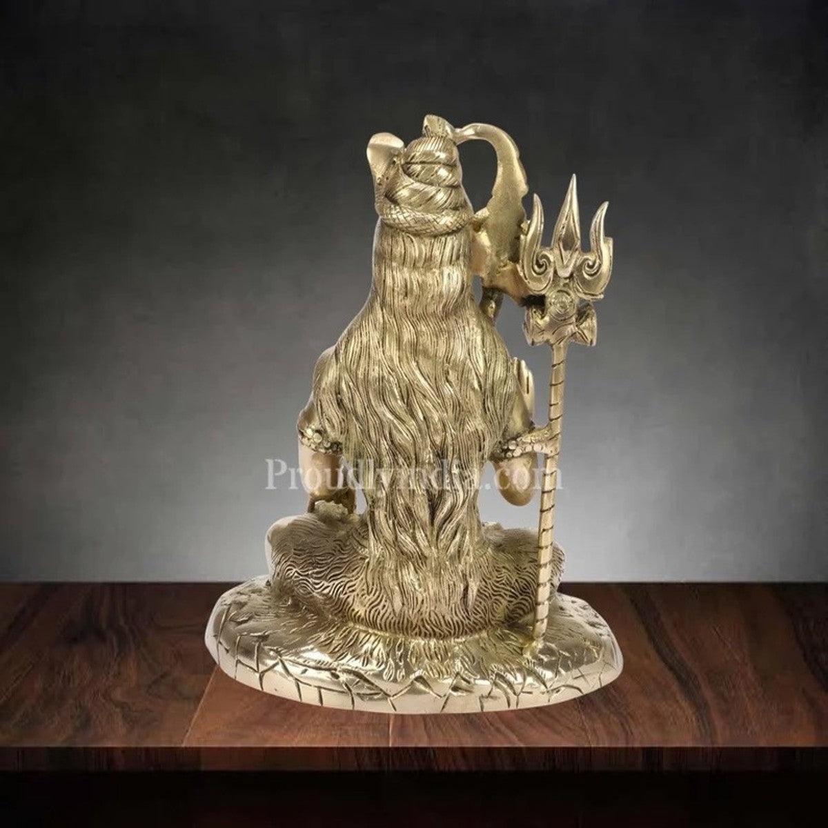 Om Namah Shivaya:10 Inch- Brass Lord Shiva Idol