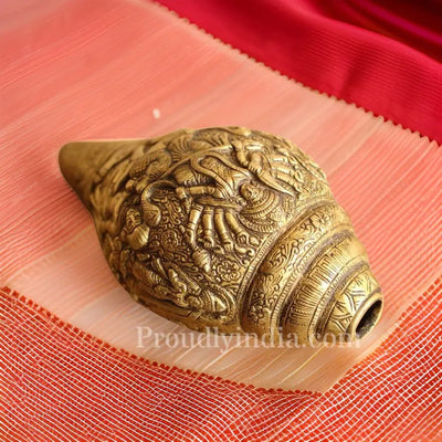 10" Brass Mahishasuramardini Shankh