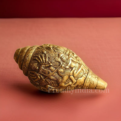 10" Brass Mahishasuramardini Shankh