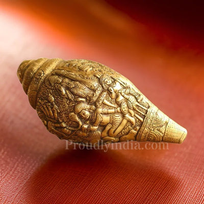 10" Brass Mahishasuramardini Shankh
