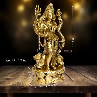 13" Brass Ardhnarishwar Statue