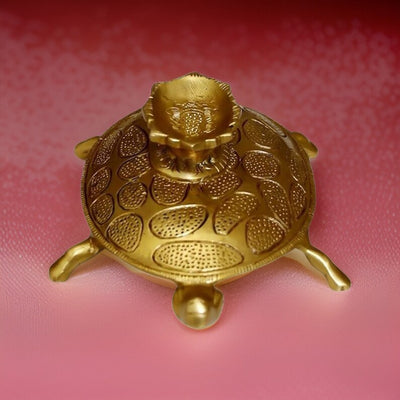 Brass Shankh on Tortoise Stand