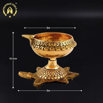 Set of 12 Turtle Feng Shui Brass Diya
