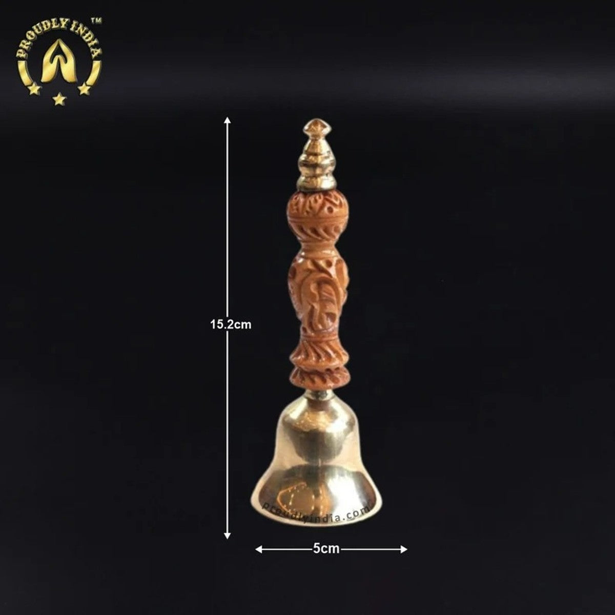 Kansa Bell: Hand-Crafted Teak Wood