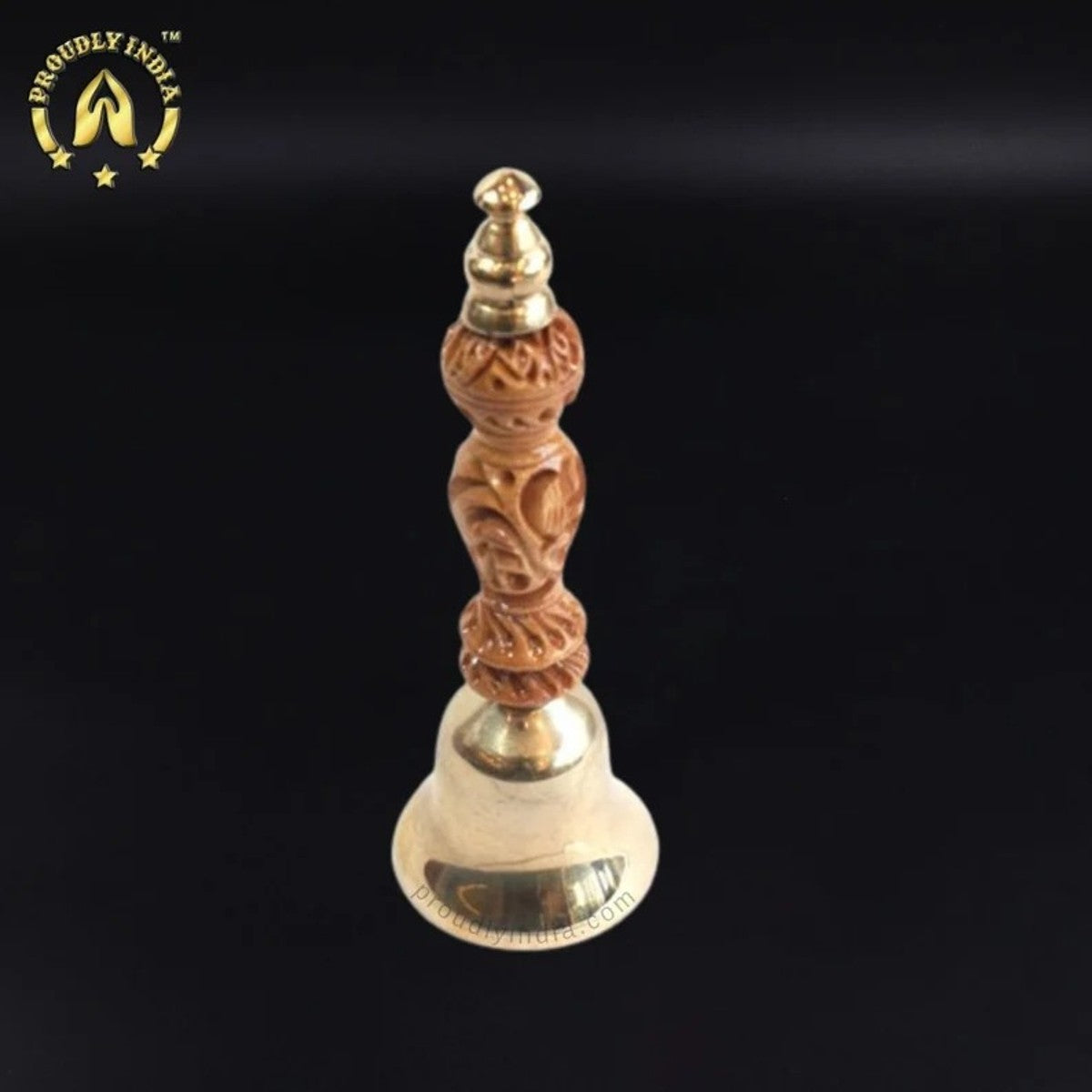 Kansa Bell: Hand-Crafted Teak Wood