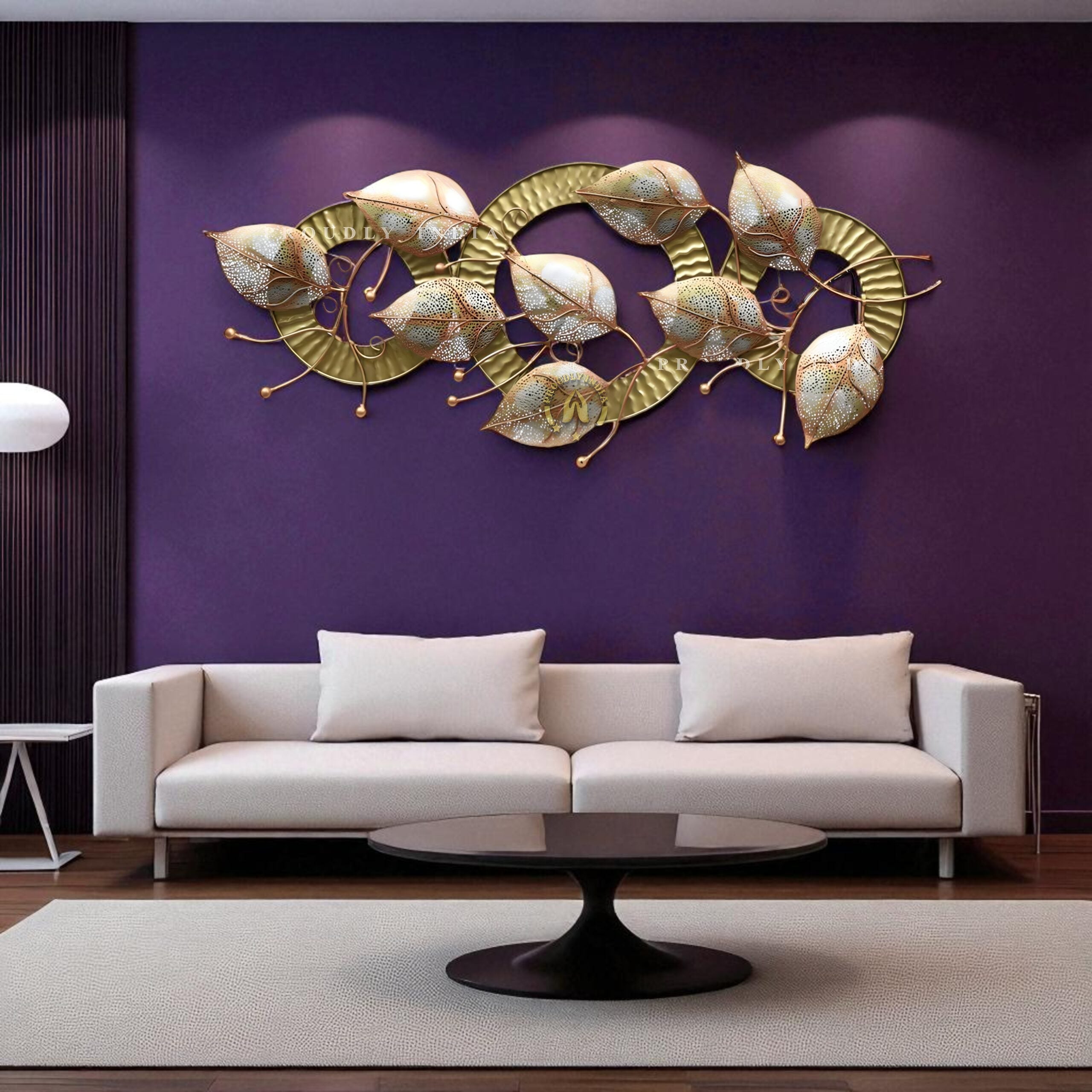 Golden Loop Canopy Textured Leaf Wall Art