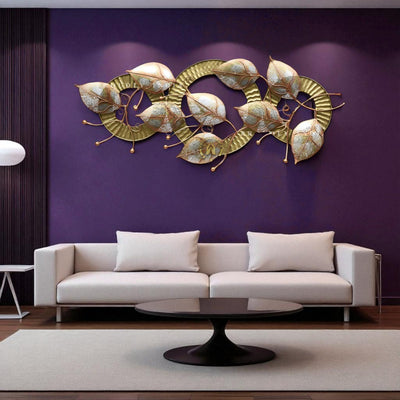 Golden Loop Canopy Textured Leaf Wall Art