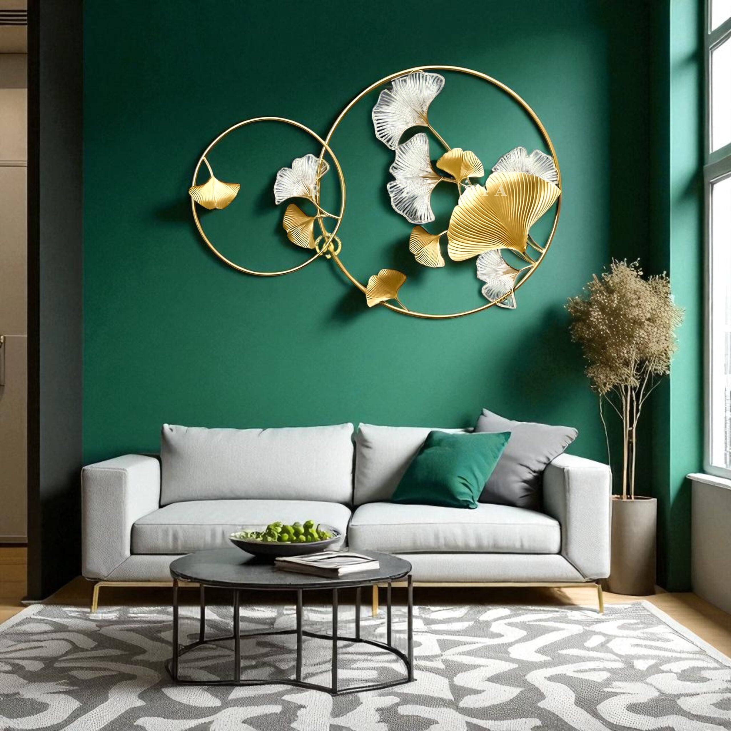 Whispers in Circles – Ginkgo Ring Wall Sculpture