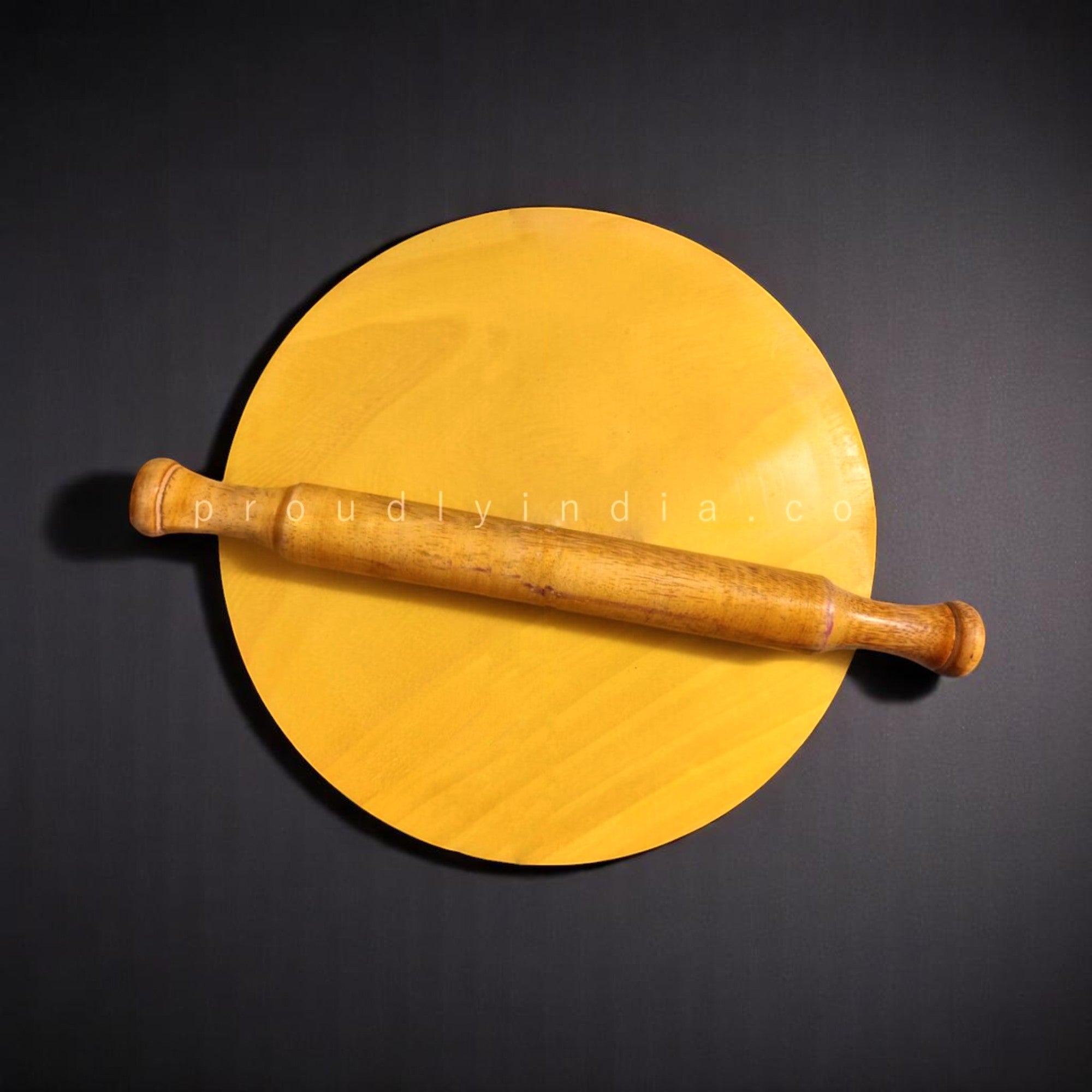 Yellow Wooden Belan Chakla set