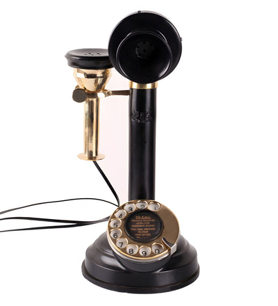 Black Metal Candle Stick Reto Telephone