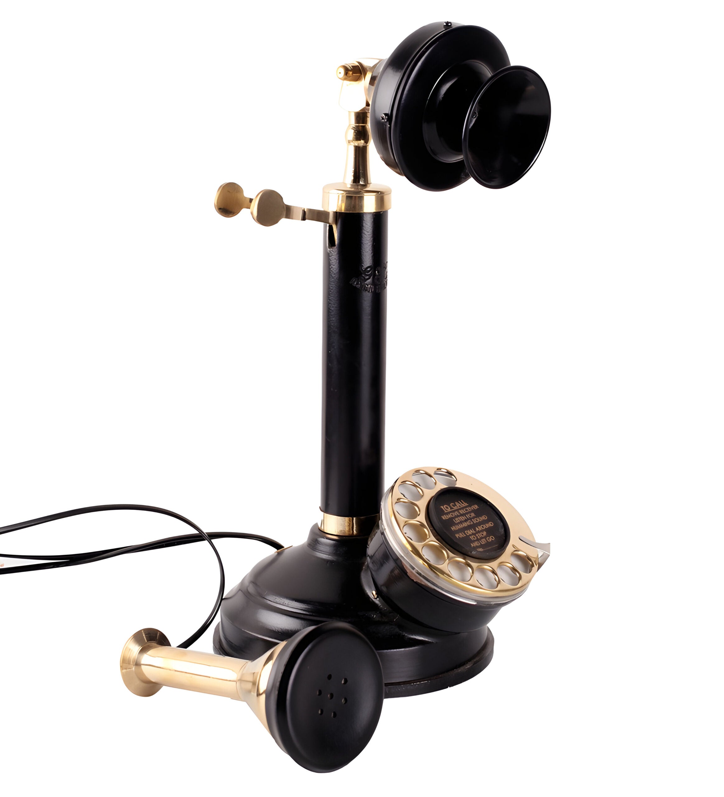 Black Metal Candle Stick Reto Telephone