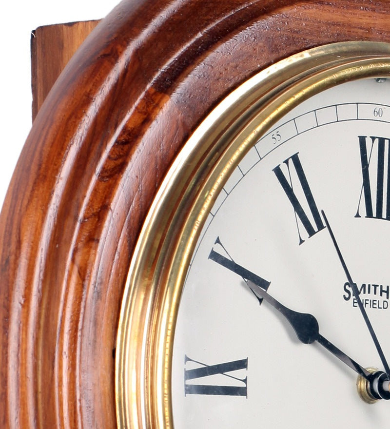 Solid Wood Vintage Open Close Wall Clock