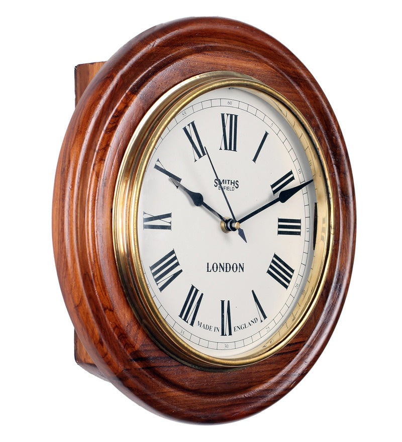 Solid Wood Vintage Open Close Wall Clock