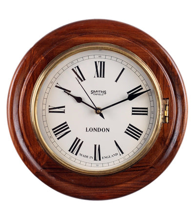 Solid Wood Vintage Open Close Wall Clock