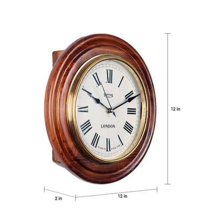 Solid Wood Vintage Open Close Wall Clock