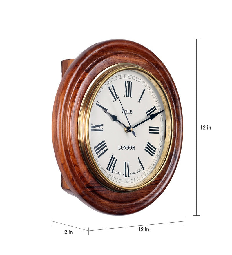 Solid Wood Vintage Open Close Wall Clock