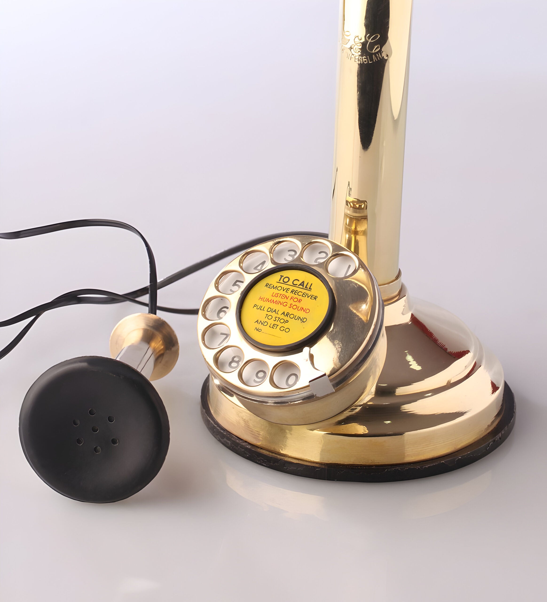 Gold Plated Brass Candlestick Telephone