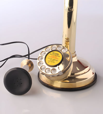 Gold Plated Brass Candlestick Telephone