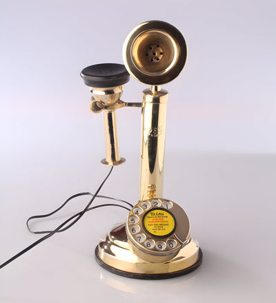 Gold Plated Brass Candlestick Telephone