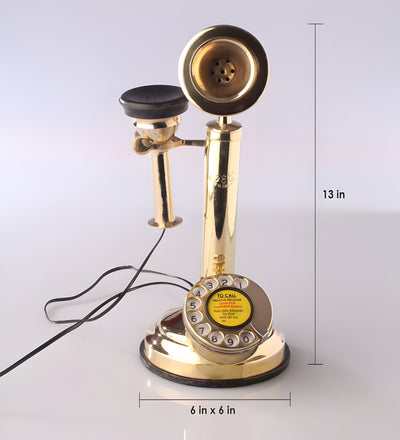 Gold Plated Brass Candlestick Telephone