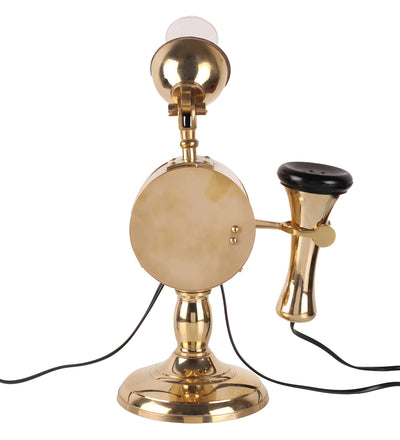 Gold Metal Antique Brass Rhombus Candle Stick Telephone